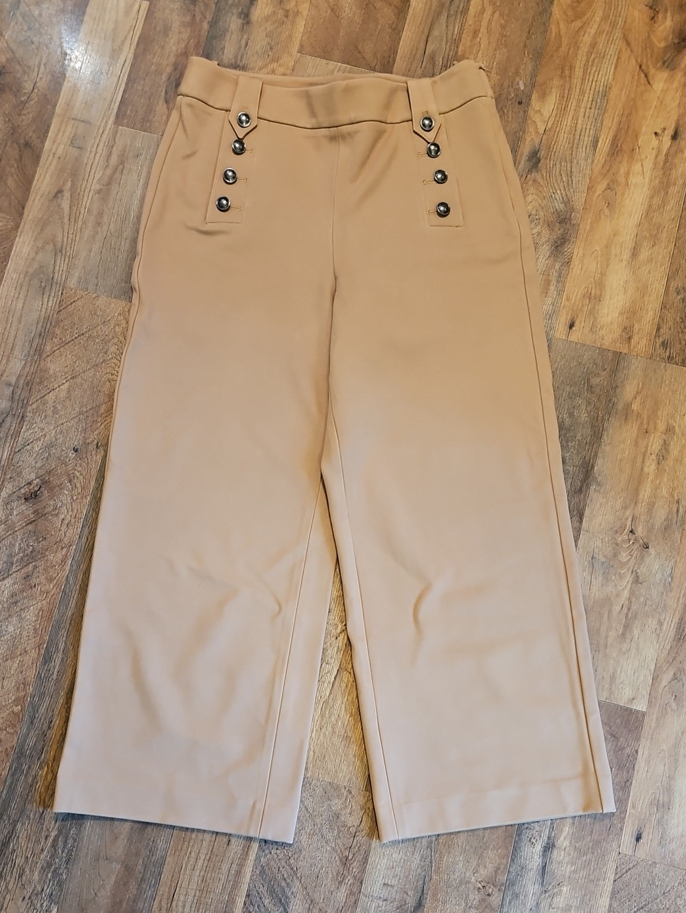 👖Talbots Women’s Tan Wide-Leg Button Front Pants